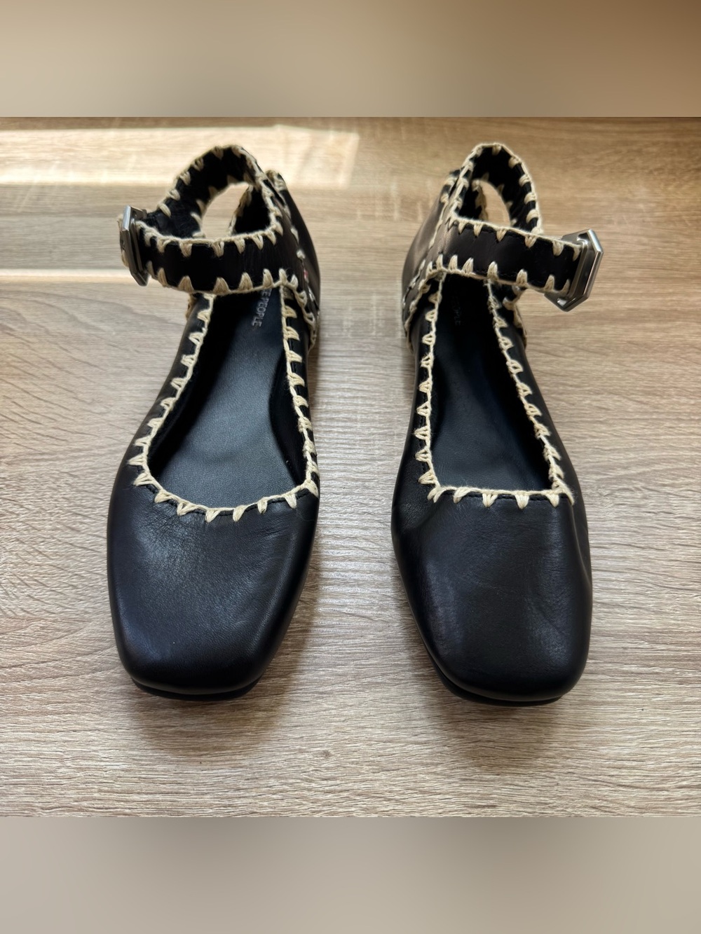 New Free People Crochet Mystic Mary Jane Flats Black 7.5 - Picture 11 of 13